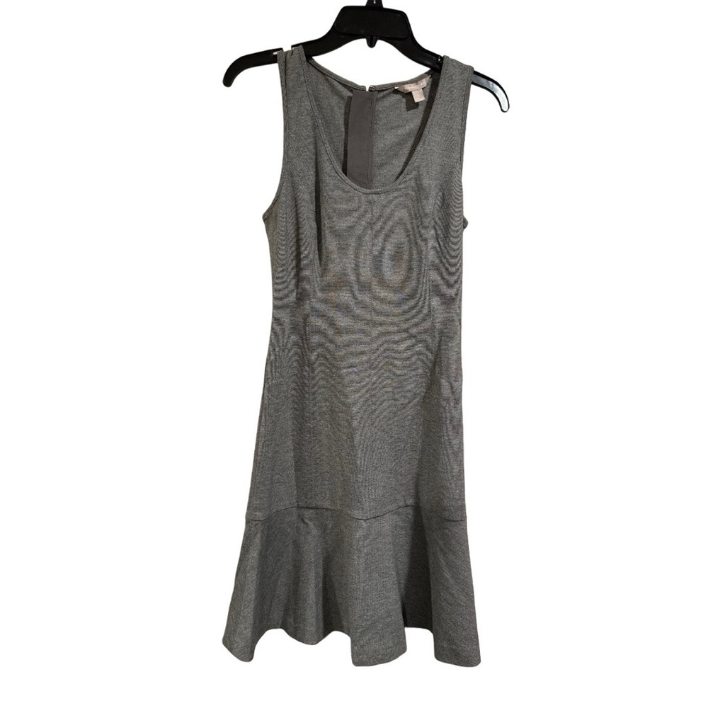 Banana Republic Gray Sleeveless Fitted & Flare Drop Waist Mini Dress Size 0 - Picture 3 of 15
